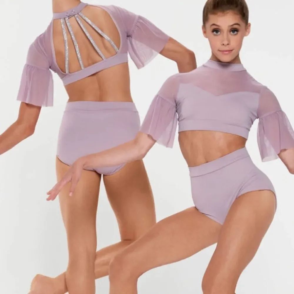 Kelle dance solo costume mauve 2 piece 2972 butterflies lyrical contemporary MC
